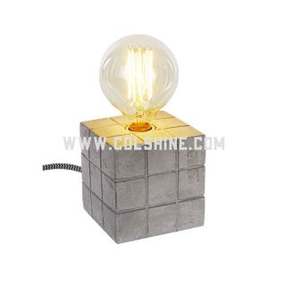Industrial Style Portable Cement Cube Base Table Lamp, table light