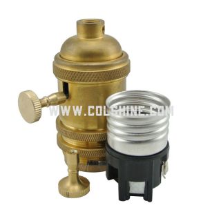 brass lamp holder with switch & rings