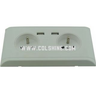 French wall socket with USB charger